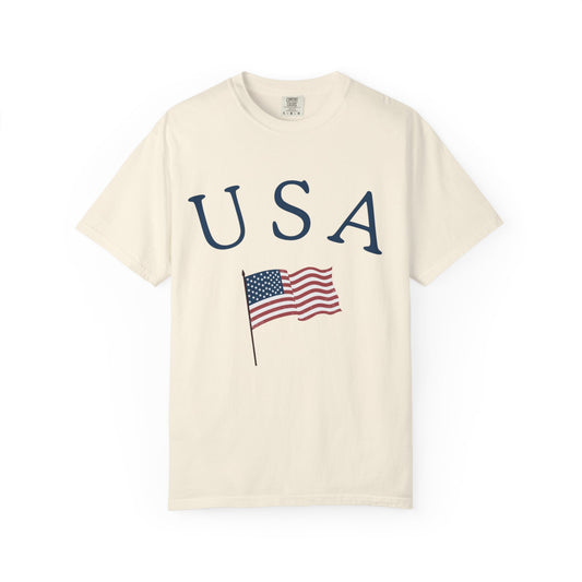 USA Flag Unisex Garment-Dyed T-Shirt