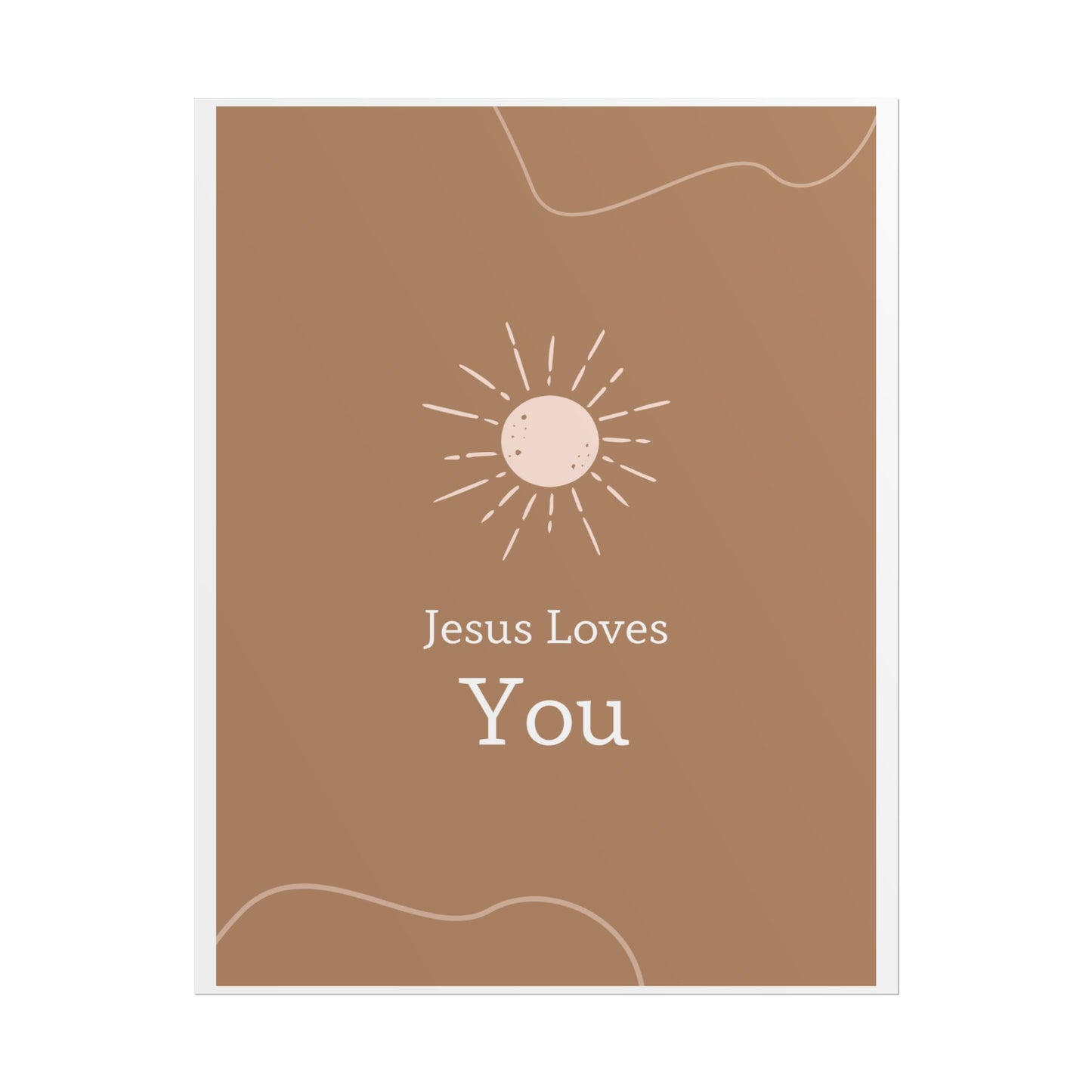Inspirational Wall Art Poster, Jesus Loves You Decor, Positive Vibes, Faith-Based Gift, Uplifting Home Decor