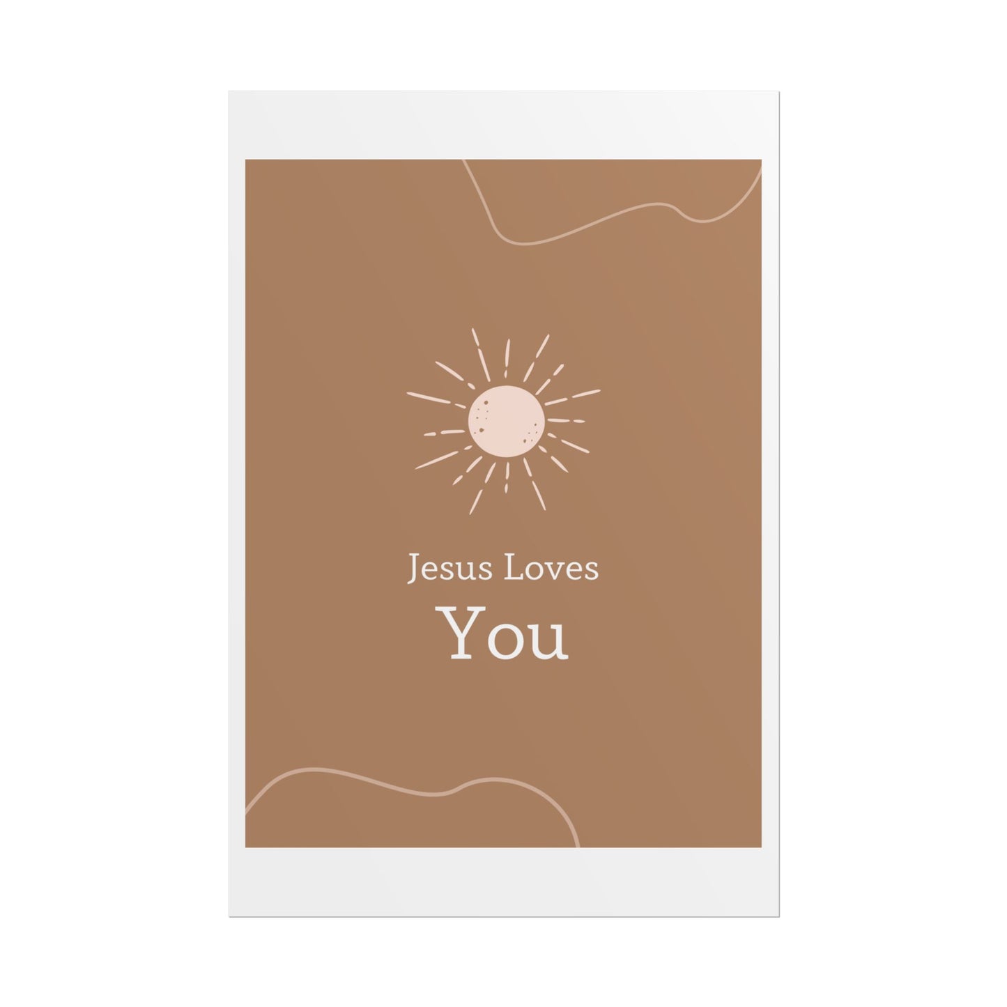 Inspirational Wall Art Poster, Jesus Loves You Decor, Positive Vibes, Faith-Based Gift, Uplifting Home Decor