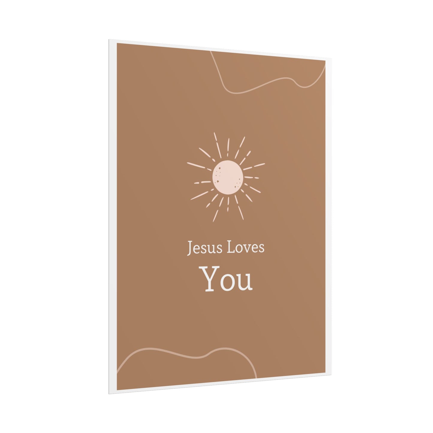 Inspirational Wall Art Poster, Jesus Loves You Decor, Positive Vibes, Faith-Based Gift, Uplifting Home Decor