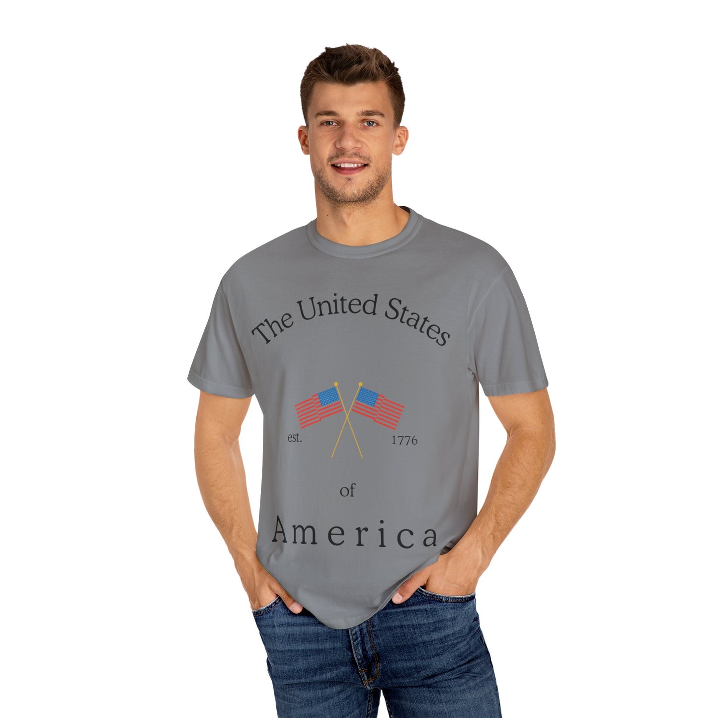Patriotic Graphic Tee: The United States of America
