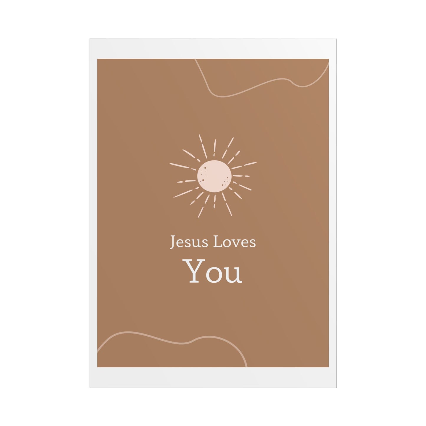 Inspirational Wall Art Poster, Jesus Loves You Decor, Positive Vibes, Faith-Based Gift, Uplifting Home Decor