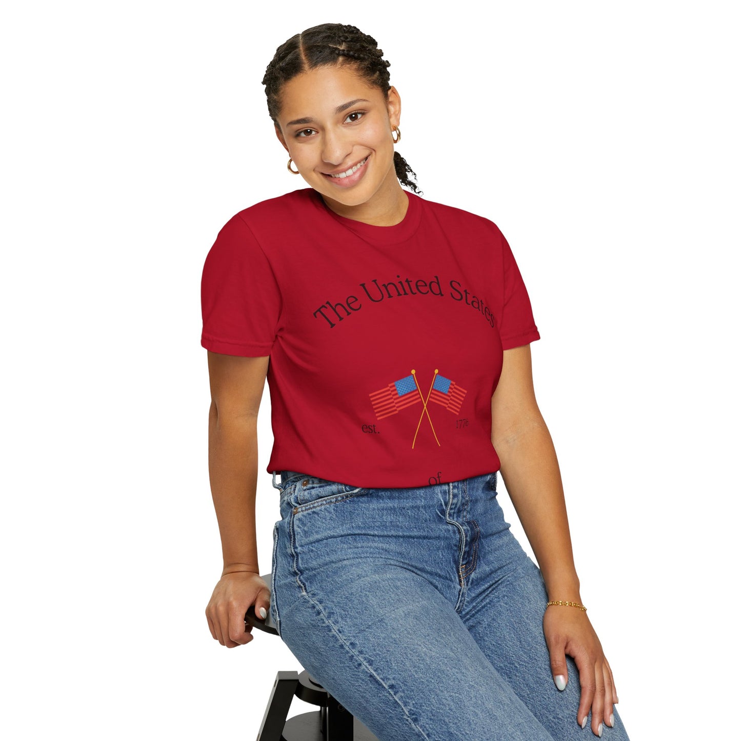 Patriotic Graphic Tee: The United States of America