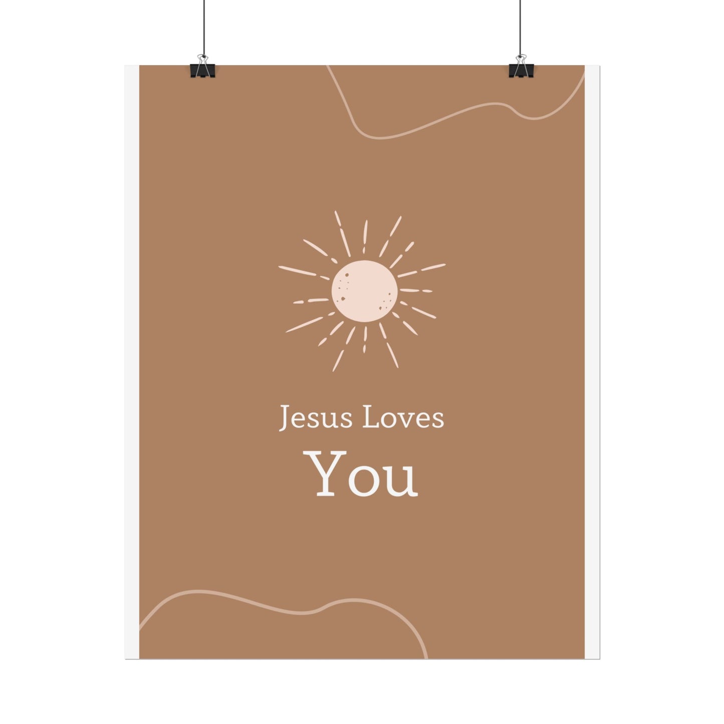 Inspirational Wall Art Poster, Jesus Loves You Decor, Positive Vibes, Faith-Based Gift, Uplifting Home Decor