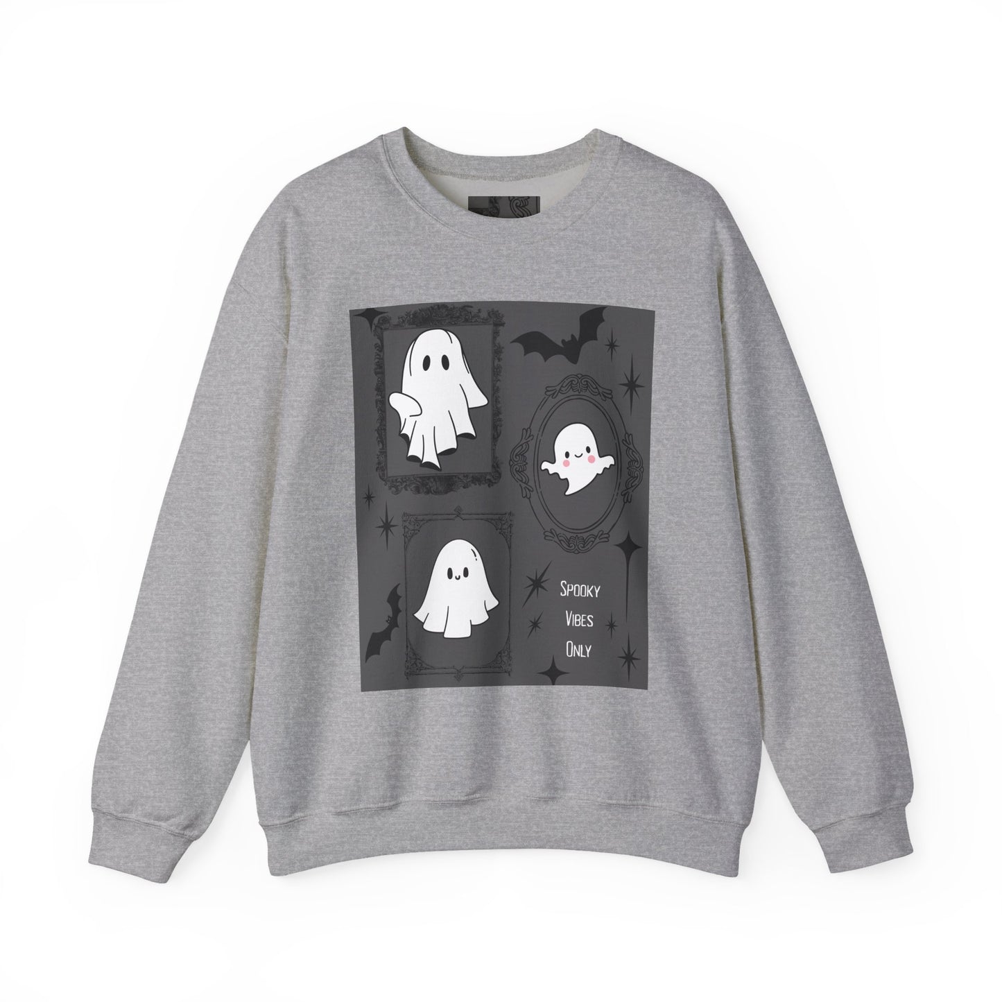 Spooky Ghost Halloween Sweatshirt, Unisex Crewneck, Cozy Fall Fashion, Trick or Treat, Halloween Party Apparel, Cute Ghost Design