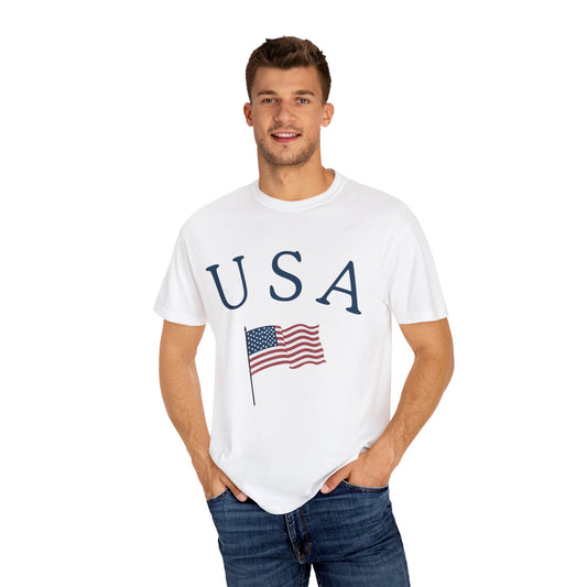 USA Flag Unisex Garment-Dyed T-Shirt