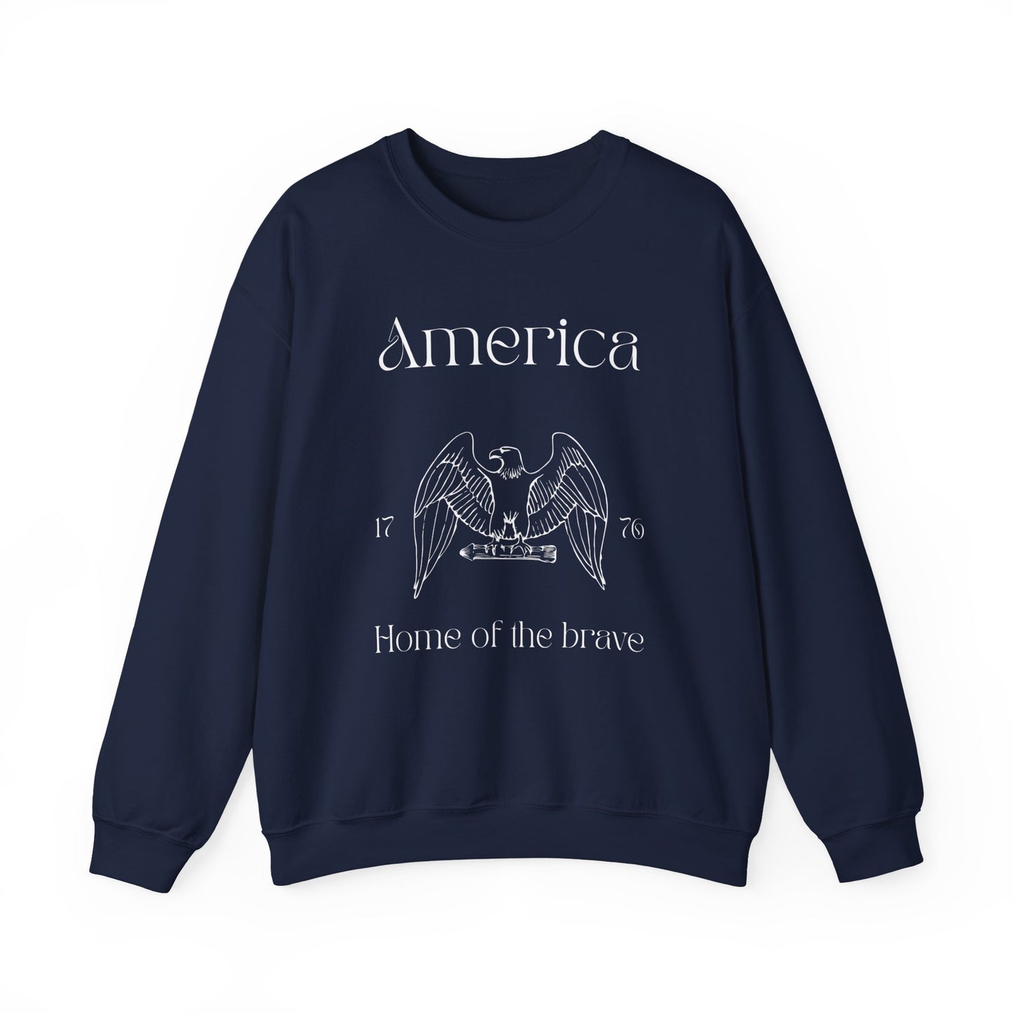 Patriotic Unisex Crewneck Sweatshirt - America, Home of the Brave