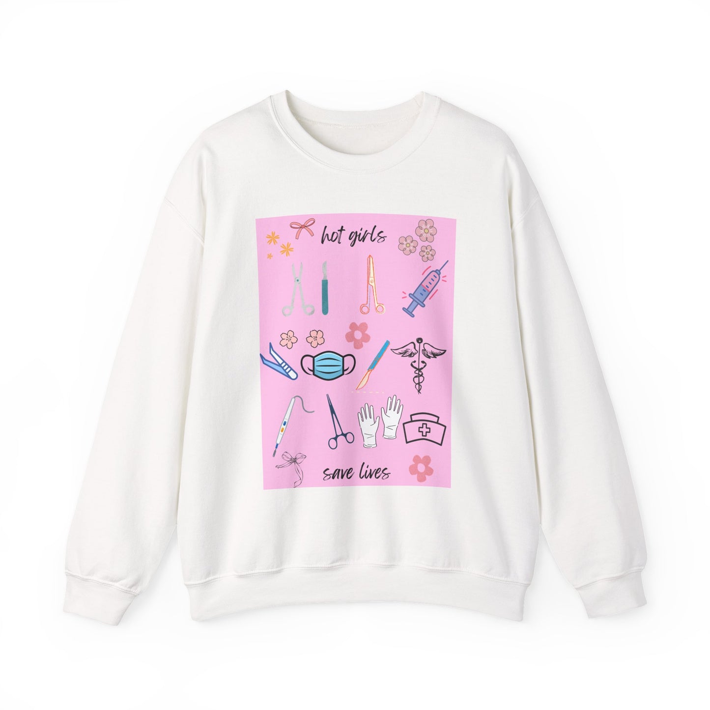 Healthcare Heroes Sweatshirt, Hot Girls Save Lives Crewneck, Nurse Appreciation Gift, Medical Student Sweatshirt, Cute Medical [...]
