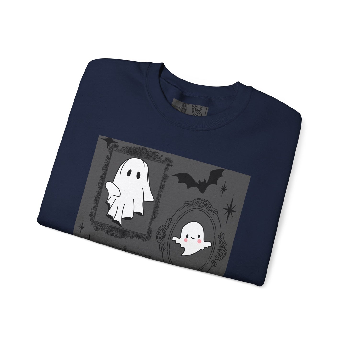 Spooky Ghost Halloween Sweatshirt, Unisex Crewneck, Cozy Fall Fashion, Trick or Treat, Halloween Party Apparel, Cute Ghost Design