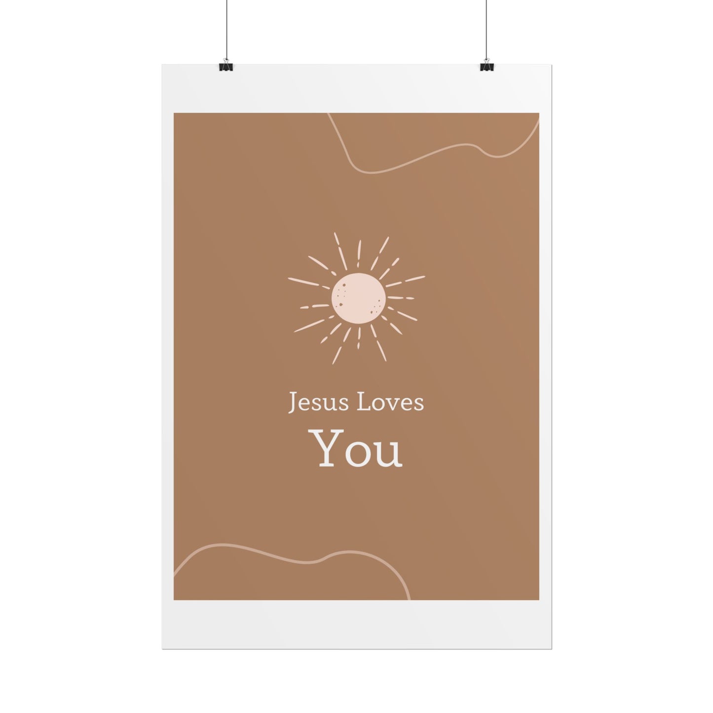 Inspirational Wall Art Poster, Jesus Loves You Decor, Positive Vibes, Faith-Based Gift, Uplifting Home Decor