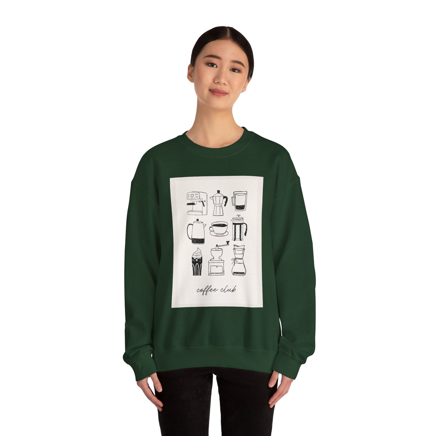 Coffee Club Crewneck Sweatshirt, Cozy Fashion Sweatshirt, Perfect for Coffee Lovers, Unique Gift for Baristas, Casual Wear, Coffee [...]