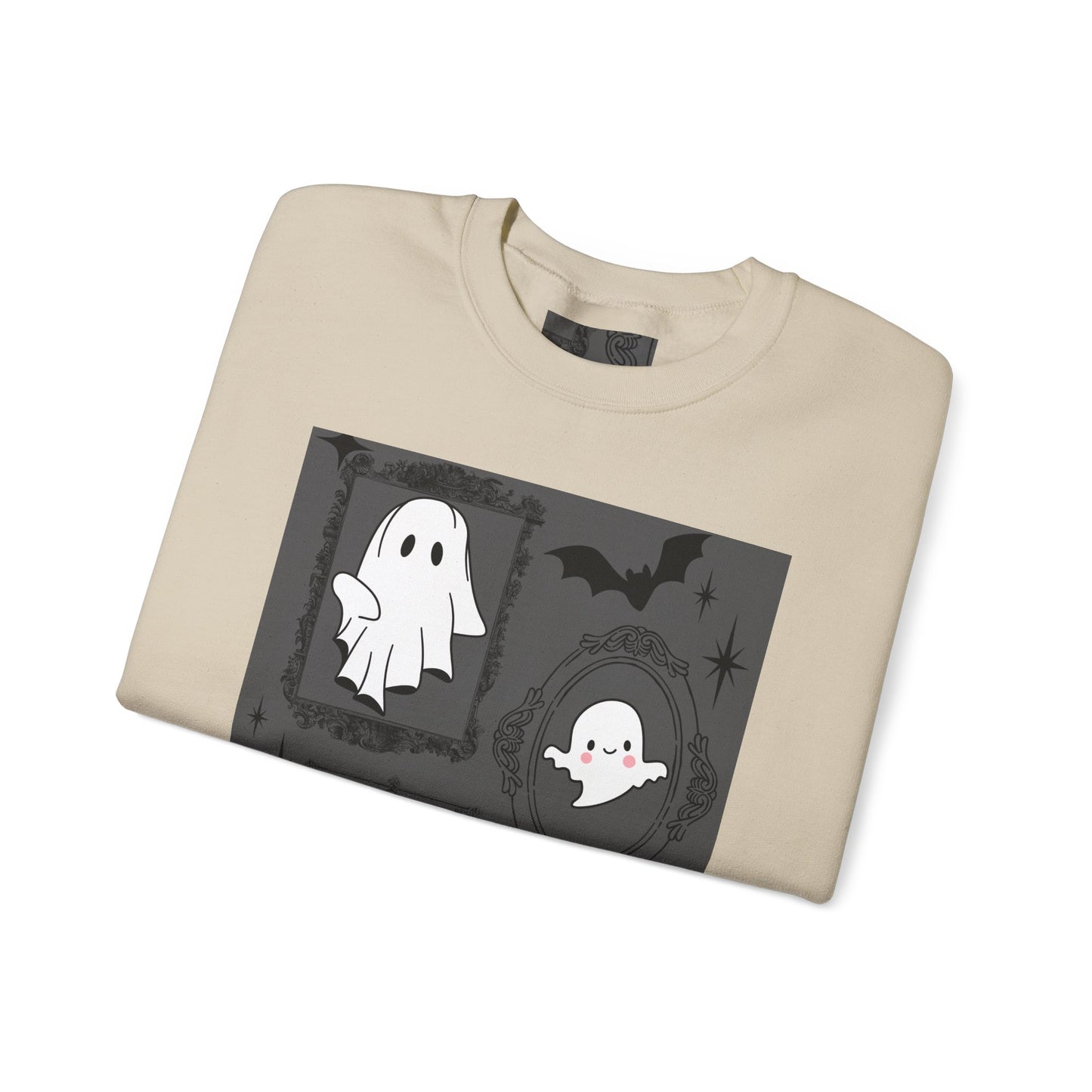 Spooky Ghost Halloween Sweatshirt, Unisex Crewneck, Cozy Fall Fashion, Trick or Treat, Halloween Party Apparel, Cute Ghost Design