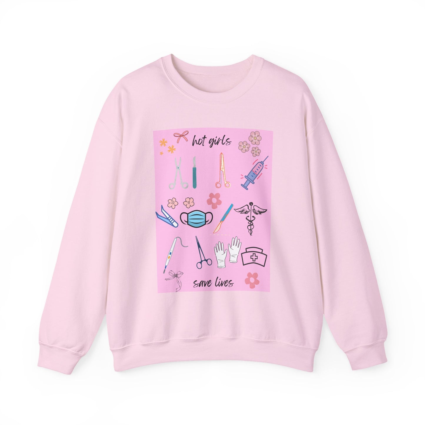 Healthcare Heroes Sweatshirt, Hot Girls Save Lives Crewneck, Nurse Appreciation Gift, Medical Student Sweatshirt, Cute Medical [...]