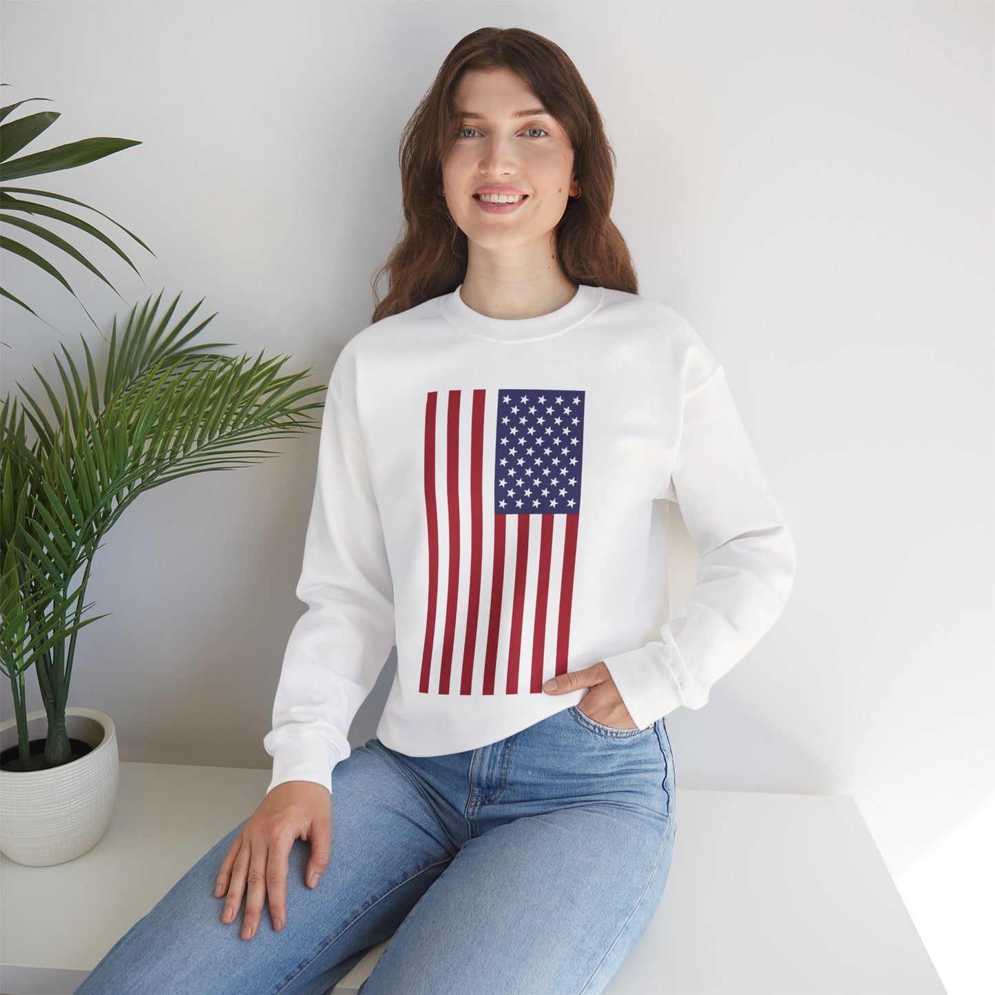 Patriotic USA Flag Crewneck Sweatshirt