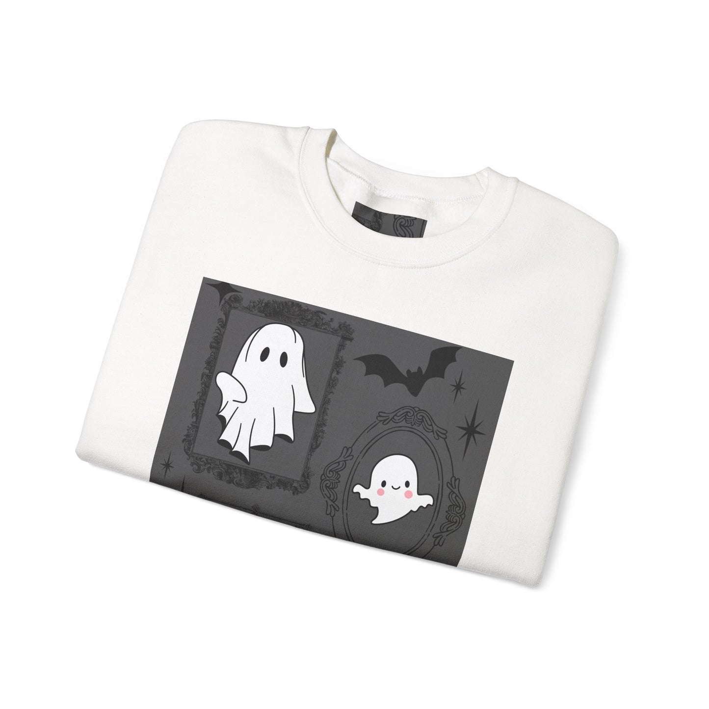 Spooky Ghost Halloween Sweatshirt, Unisex Crewneck, Cozy Fall Fashion, Trick or Treat, Halloween Party Apparel, Cute Ghost Design