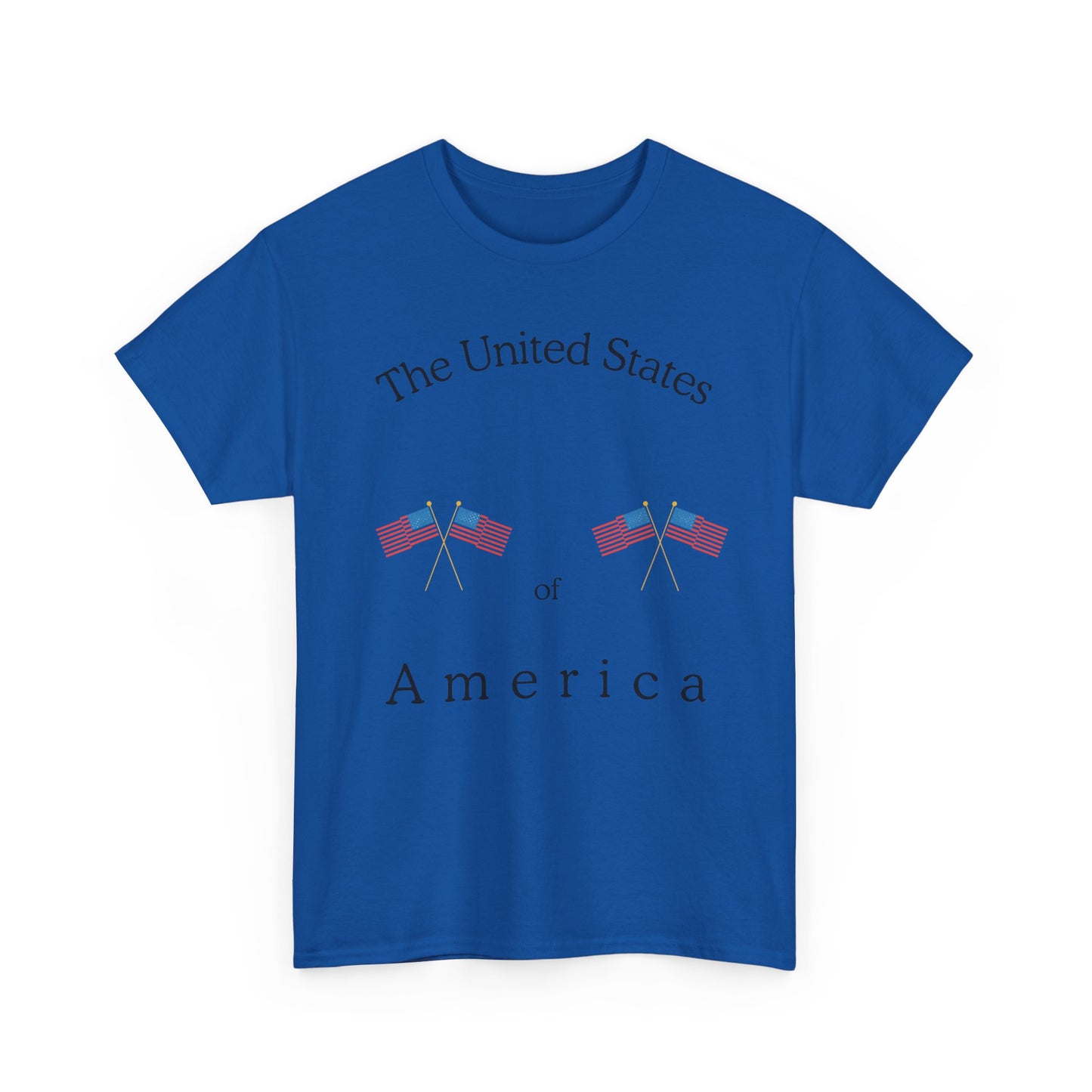 Patriotic Heavy Cotton Tee – USA Flag Design
