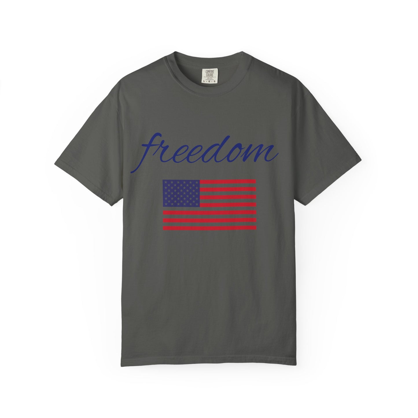 Freedom Unisex Garment-Dyed T-Shirt with American Flag Design