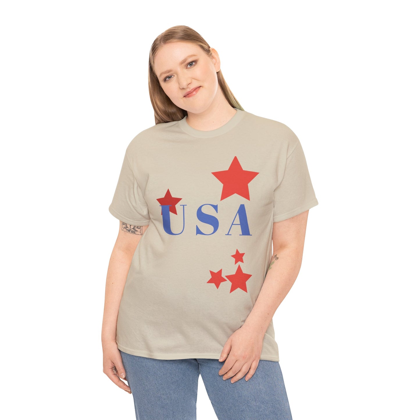 Celebrate Freedom Unisex Heavy Cotton Tee - USA Stars Design