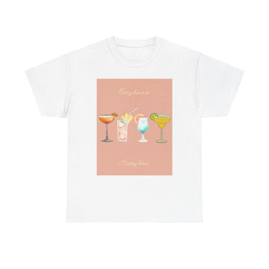 Cocktail Vibes Unisex Heavy Cotton Tee, Summer Party Shirt, Retro Drinks Graphic Tee, Gift for Cocktail Lovers, Vacation Wear, Fun T-Shirt