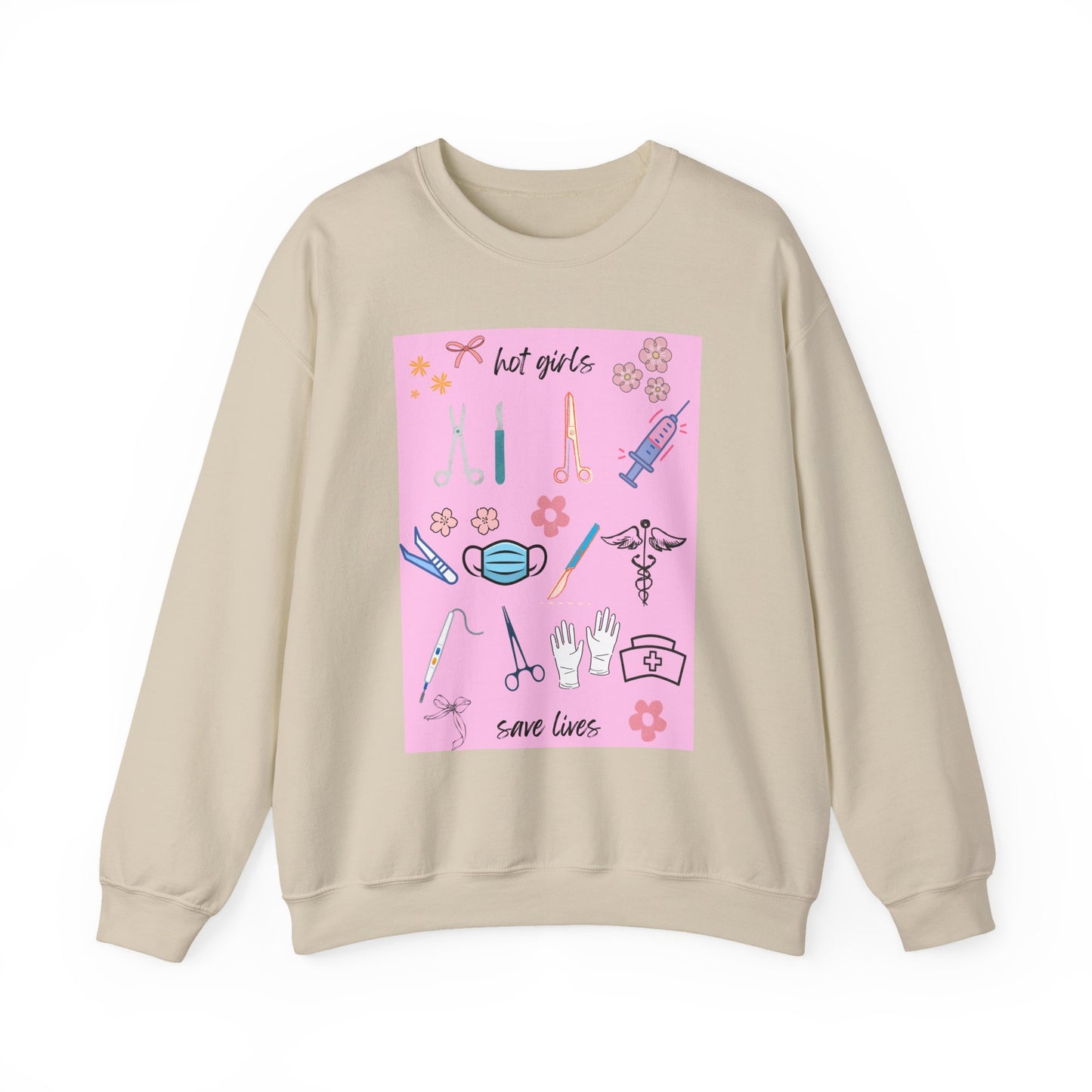 Healthcare Heroes Sweatshirt, Hot Girls Save Lives Crewneck, Nurse Appreciation Gift, Medical Student Sweatshirt, Cute Medical [...]