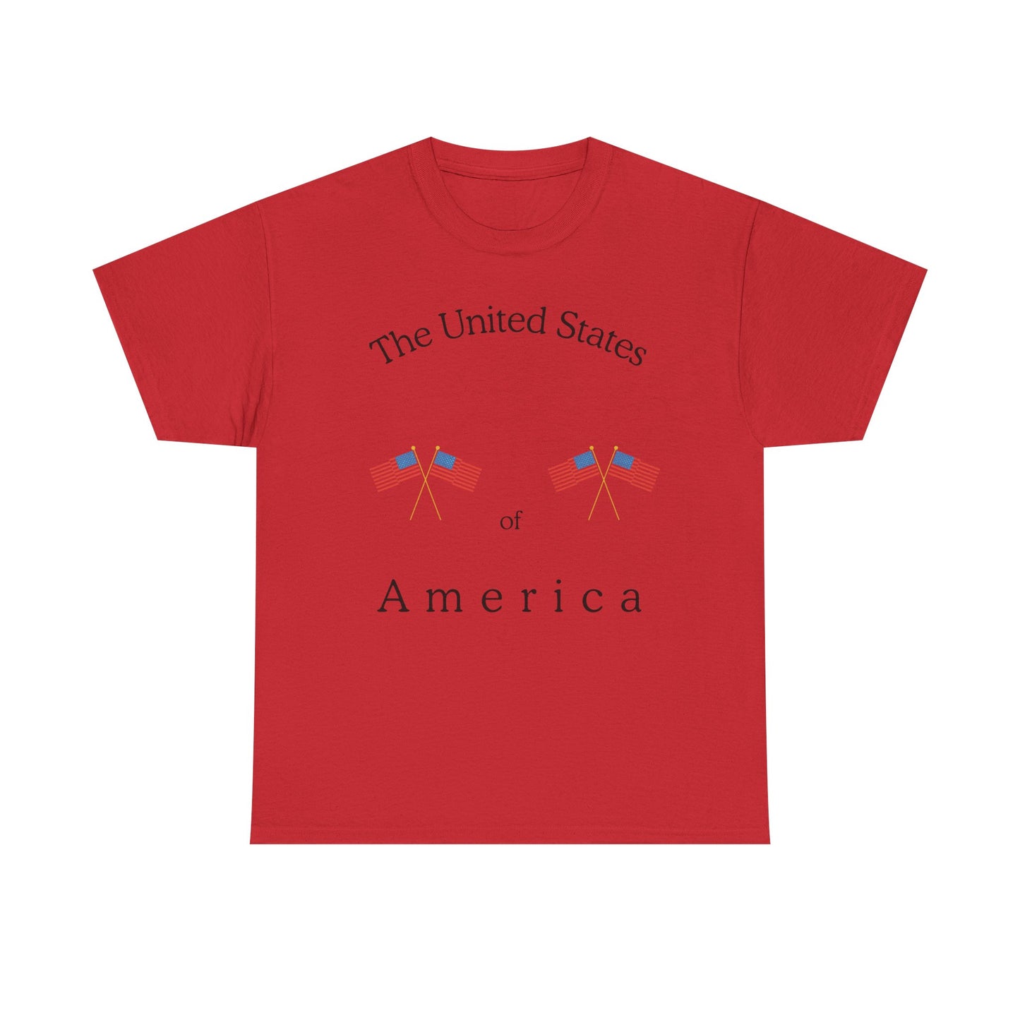Patriotic Heavy Cotton Tee – USA Flag Design