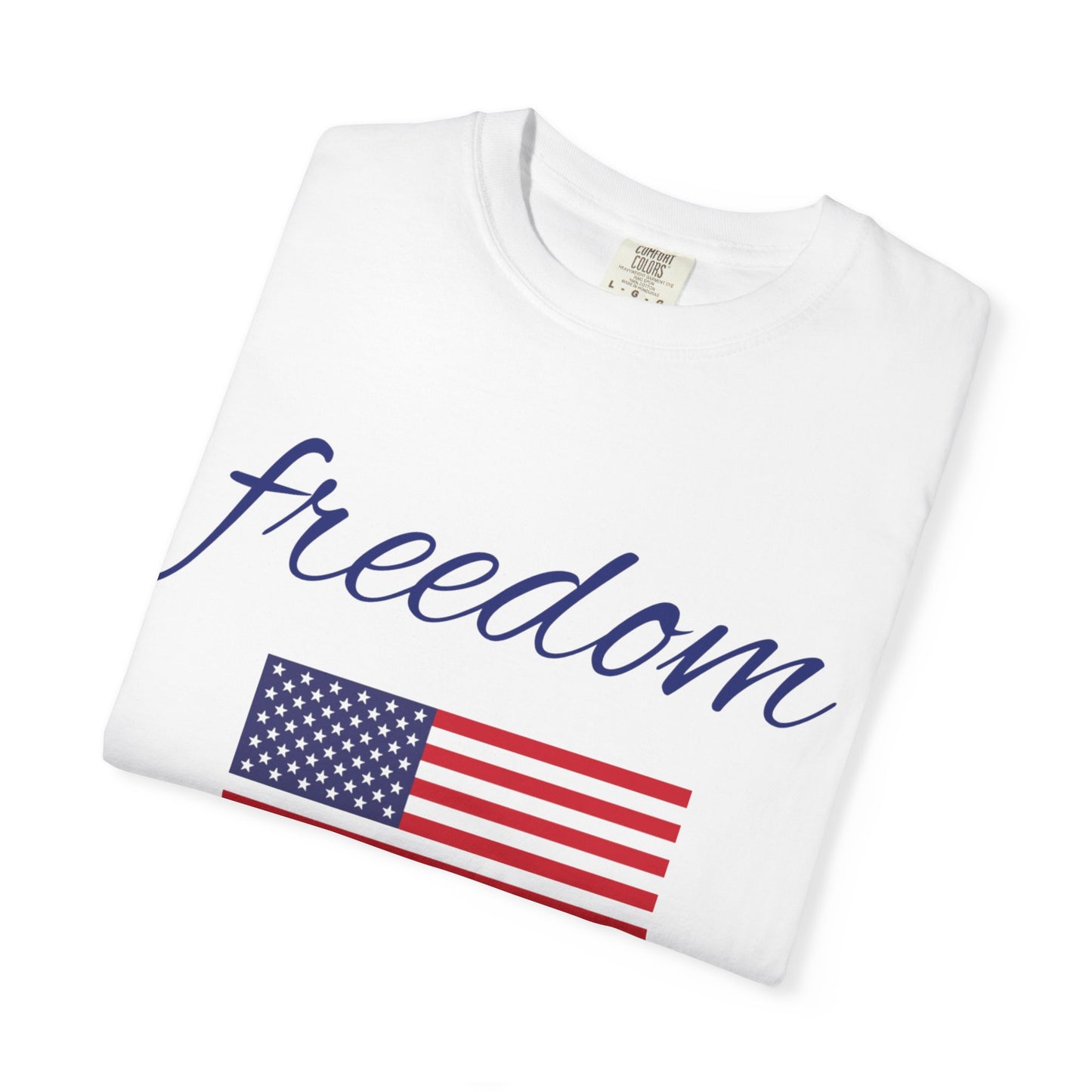Freedom Unisex Garment-Dyed T-Shirt with American Flag Design