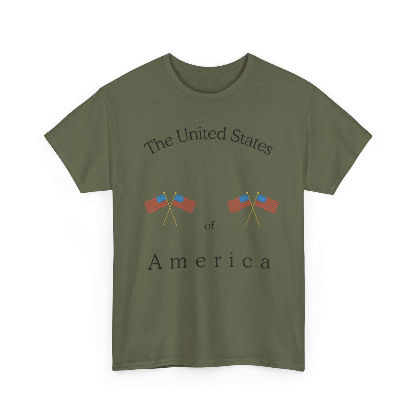 Patriotic Heavy Cotton Tee – USA Flag Design