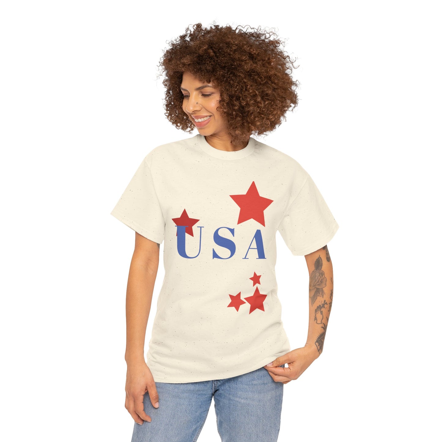 Celebrate Freedom Unisex Heavy Cotton Tee - USA Stars Design