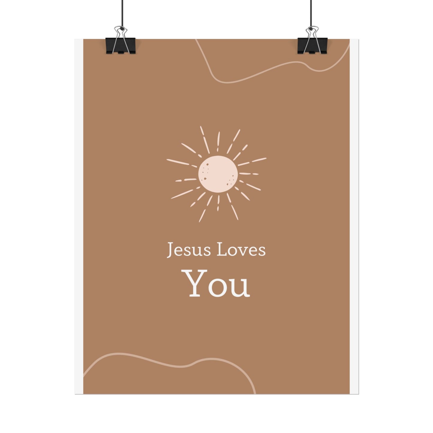 Inspirational Wall Art Poster, Jesus Loves You Decor, Positive Vibes, Faith-Based Gift, Uplifting Home Decor