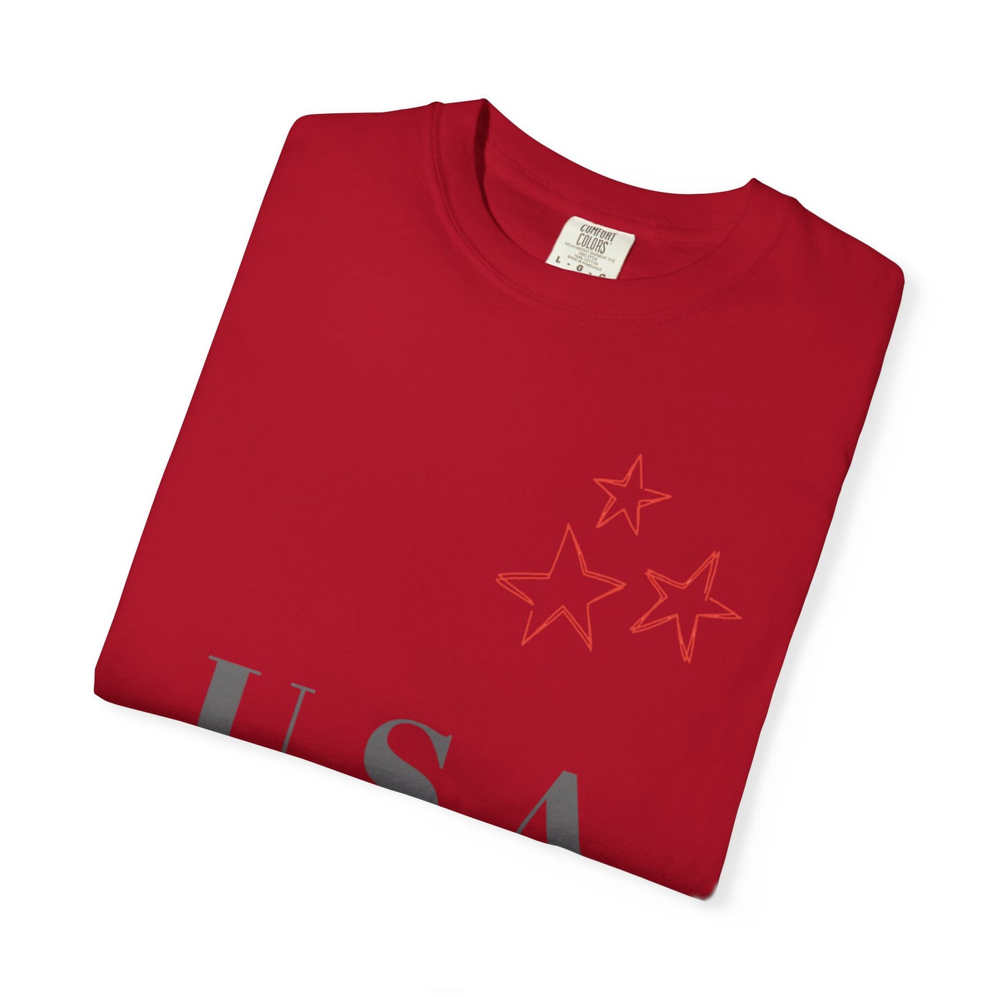 Patriotic Unisex Garment-Dyed T-Shirt - USA Stars Design