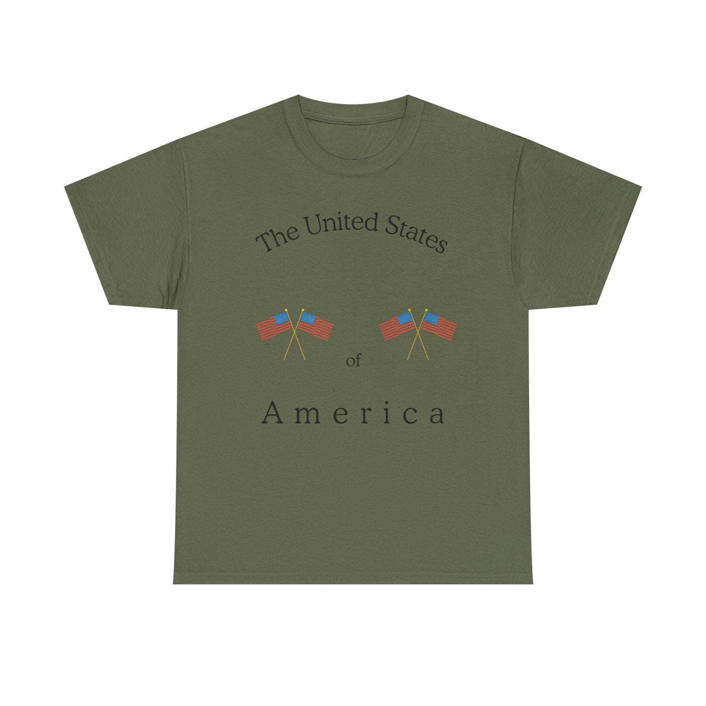 Patriotic Heavy Cotton Tee – USA Flag Design