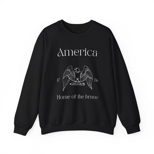 Patriotic Unisex Crewneck Sweatshirt - America, Home of the Brave