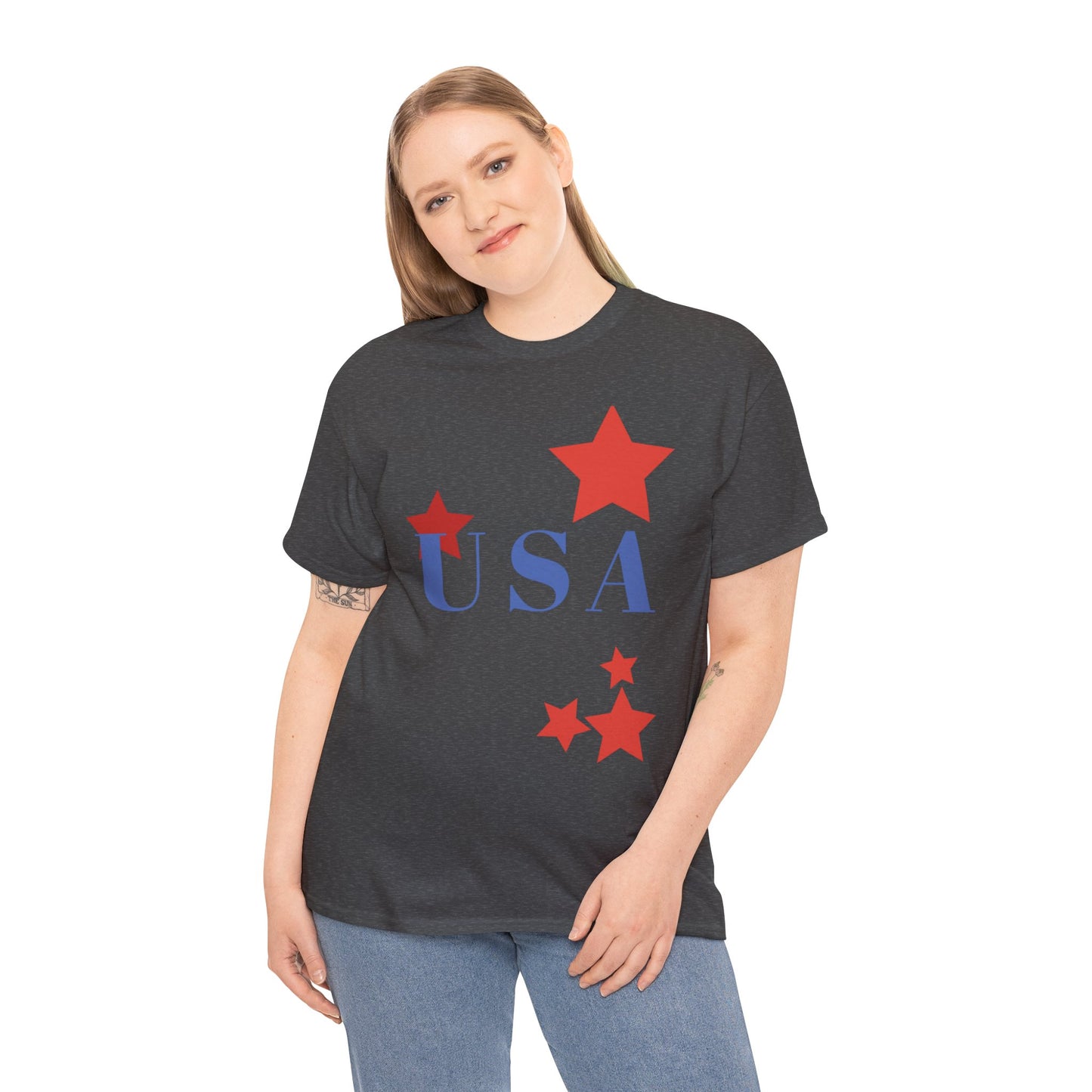 Celebrate Freedom Unisex Heavy Cotton Tee - USA Stars Design
