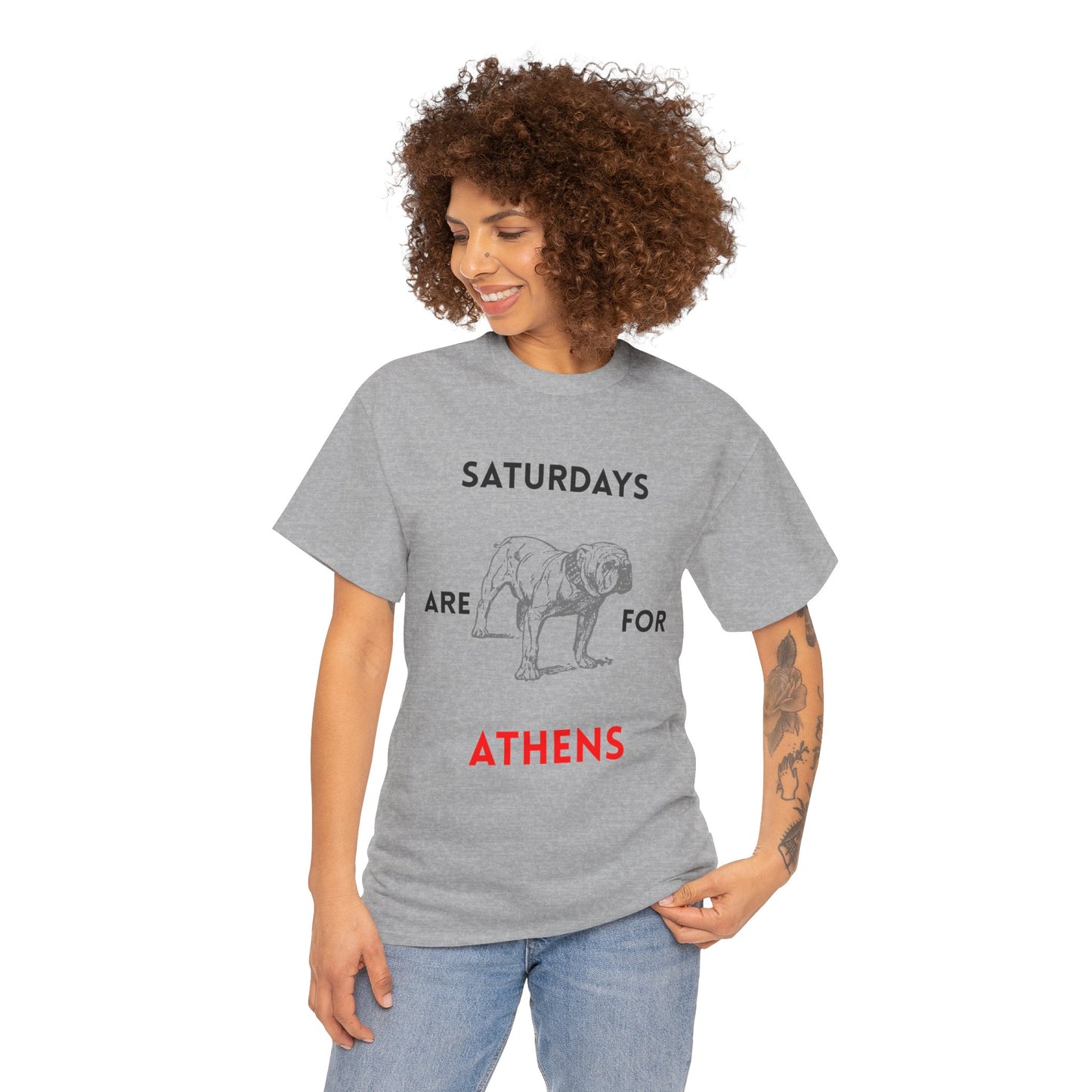 Saturdays Are for Athens Unisex Tee, Casual Cotton Shirt, Dog Lover Gift, Weekend Vibes T-Shirt, Summer Wardrobe Essential