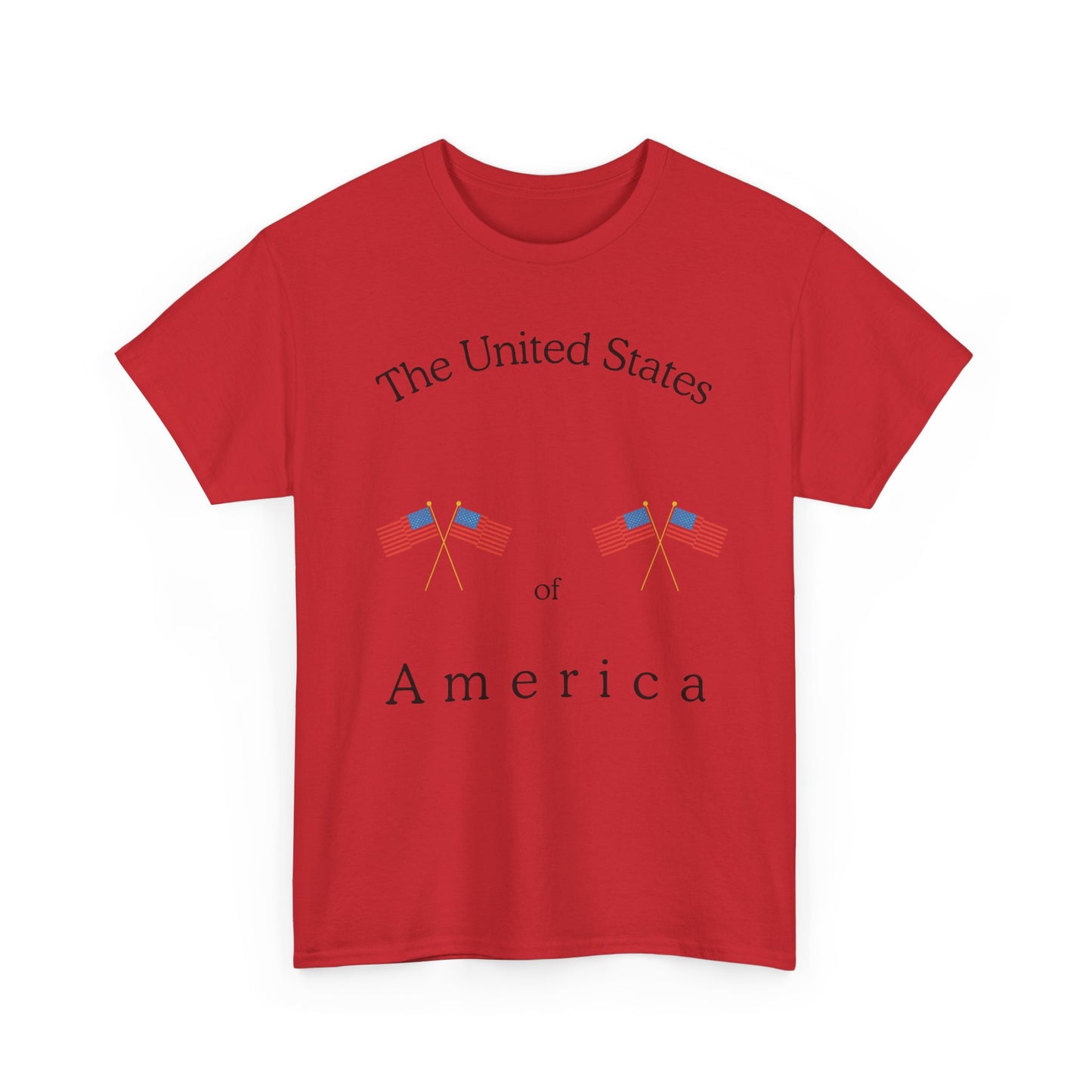 Patriotic Heavy Cotton Tee – USA Flag Design