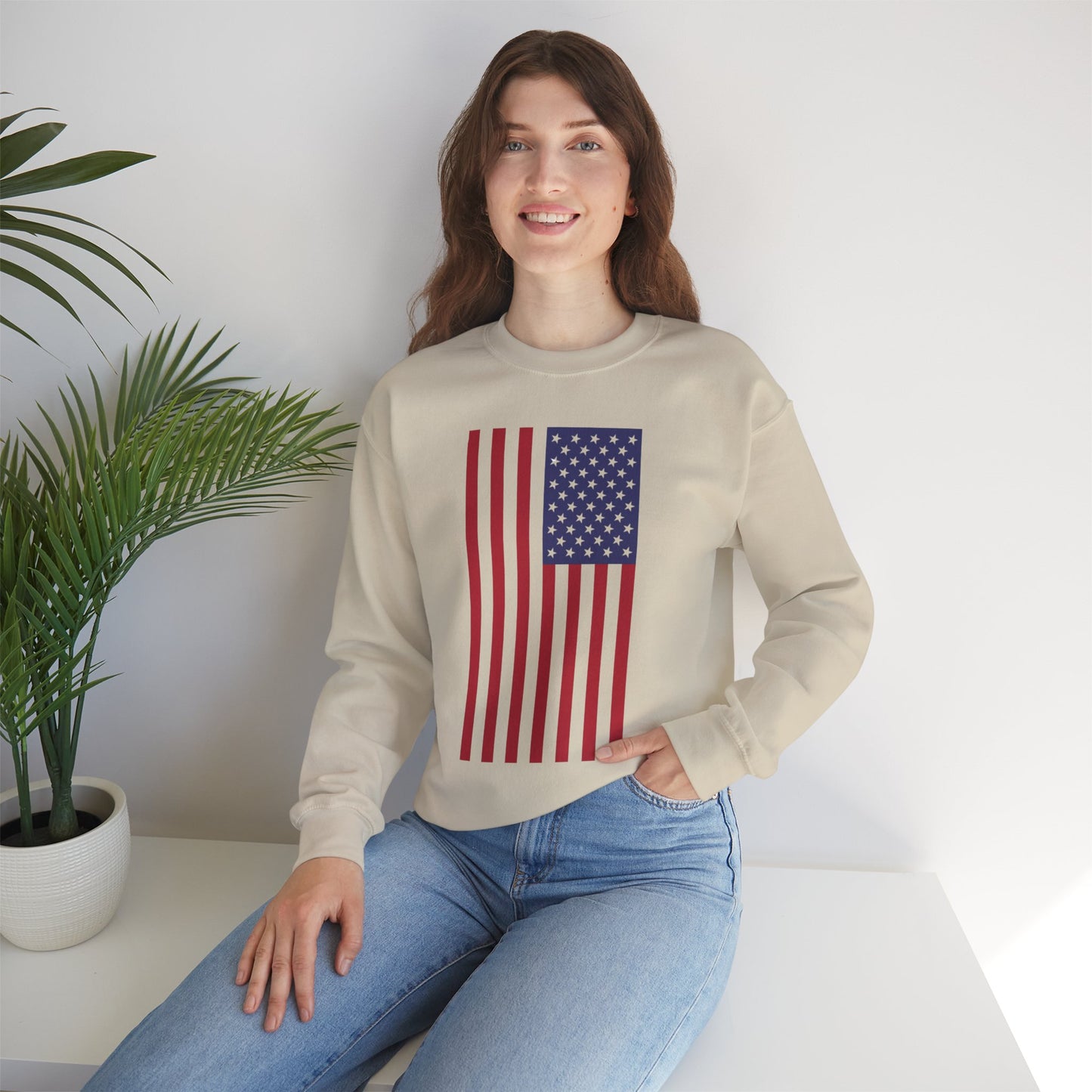 Patriotic USA Flag Crewneck Sweatshirt
