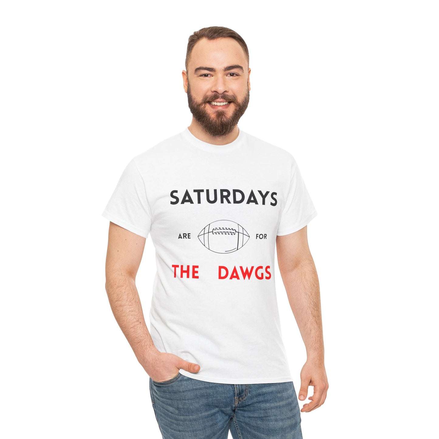 Unisex Football Fan Tee - Saturdays Are For The Dawgs, Sports Shirt, Game Day Apparel, Casual Wear, Gift for Him/Her