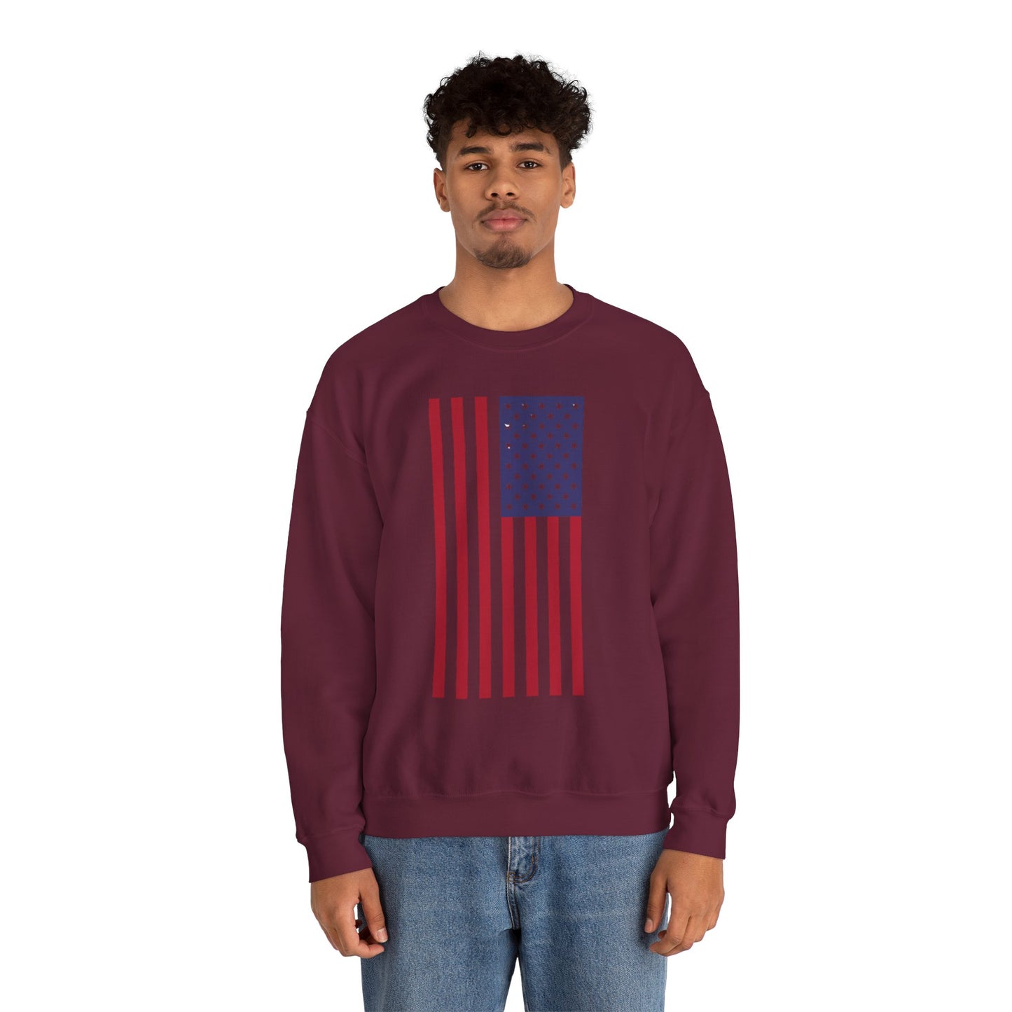 Patriotic USA Flag Crewneck Sweatshirt