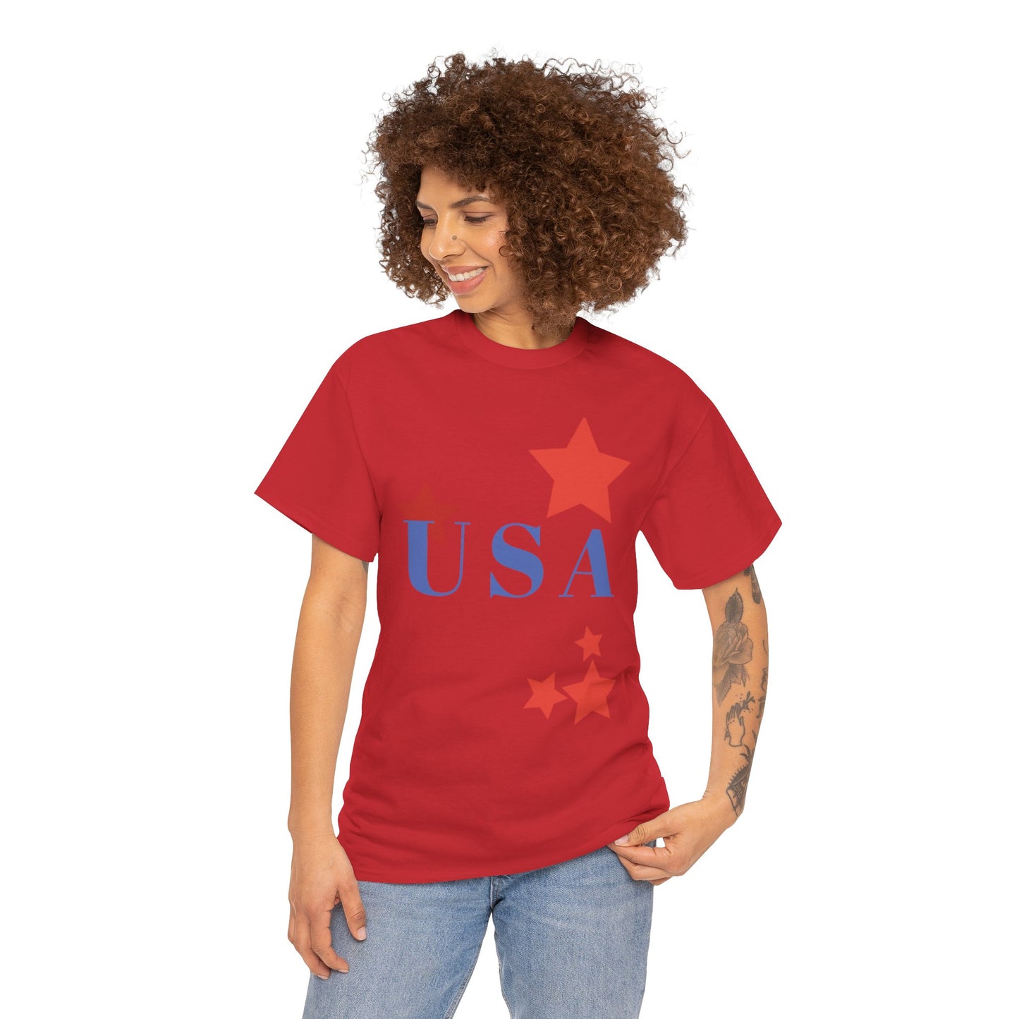 Celebrate Freedom Unisex Heavy Cotton Tee - USA Stars Design