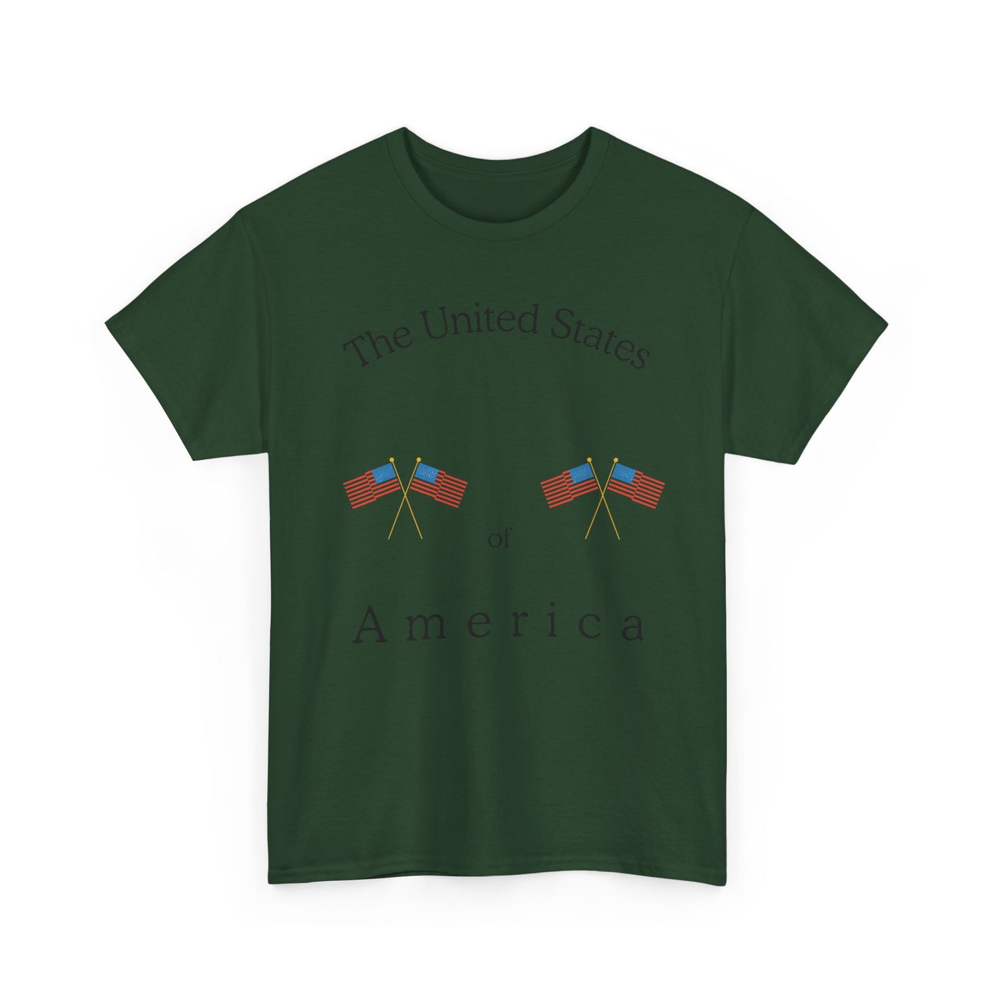 Patriotic Heavy Cotton Tee – USA Flag Design