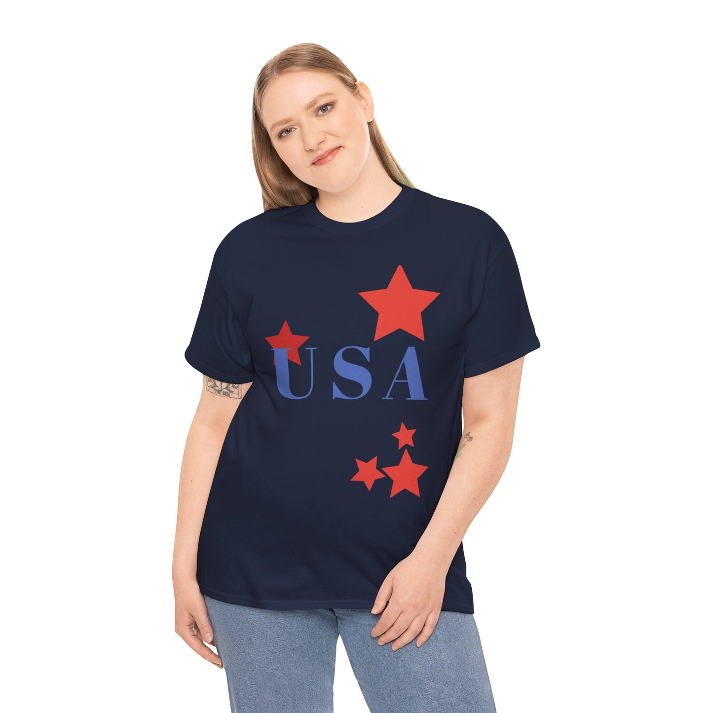 Celebrate Freedom Unisex Heavy Cotton Tee - USA Stars Design