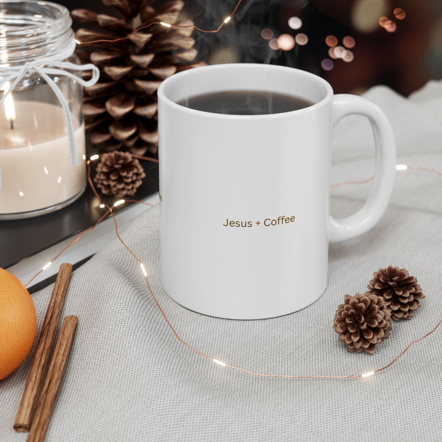 Christian Coffee Mug - 11oz & 15oz, Jesus + Coffee, Inspirational Drinkware, Gift for Believers, Perfect for Faith-Based Occasions