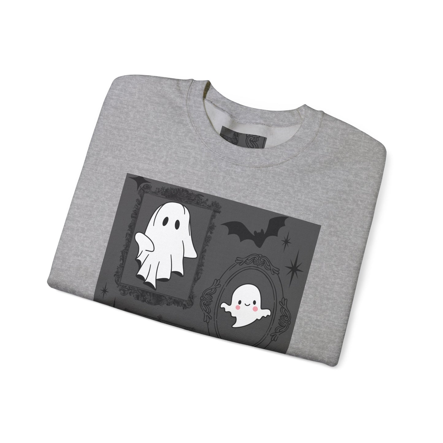Spooky Ghost Halloween Sweatshirt, Unisex Crewneck, Cozy Fall Fashion, Trick or Treat, Halloween Party Apparel, Cute Ghost Design