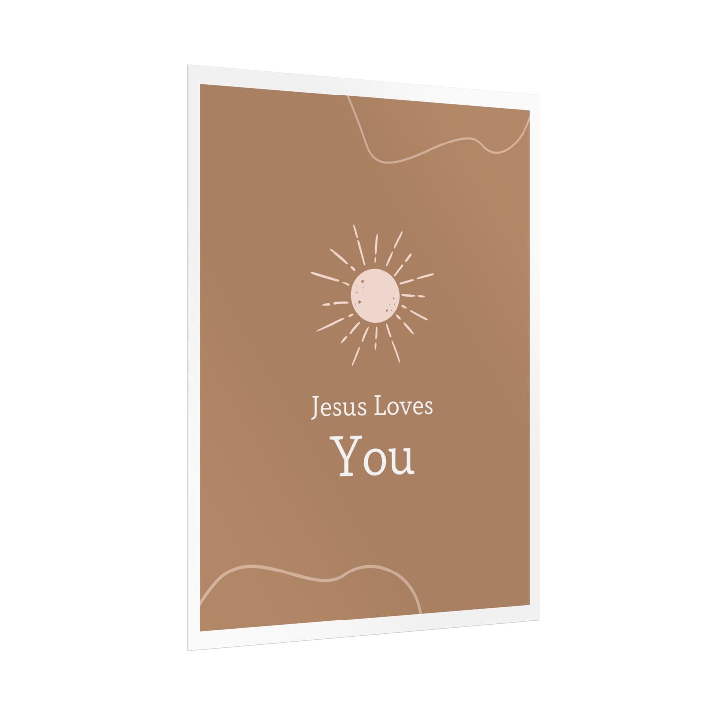 Inspirational Wall Art Poster, Jesus Loves You Decor, Positive Vibes, Faith-Based Gift, Uplifting Home Decor