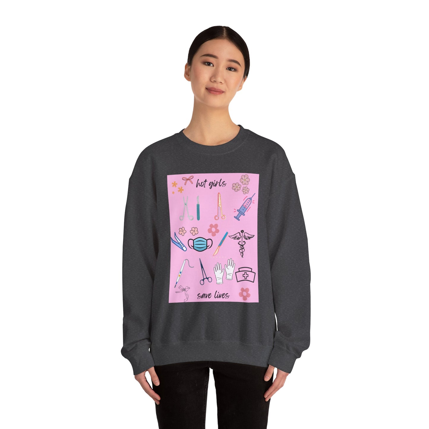 Healthcare Heroes Sweatshirt, Hot Girls Save Lives Crewneck, Nurse Appreciation Gift, Medical Student Sweatshirt, Cute Medical [...]