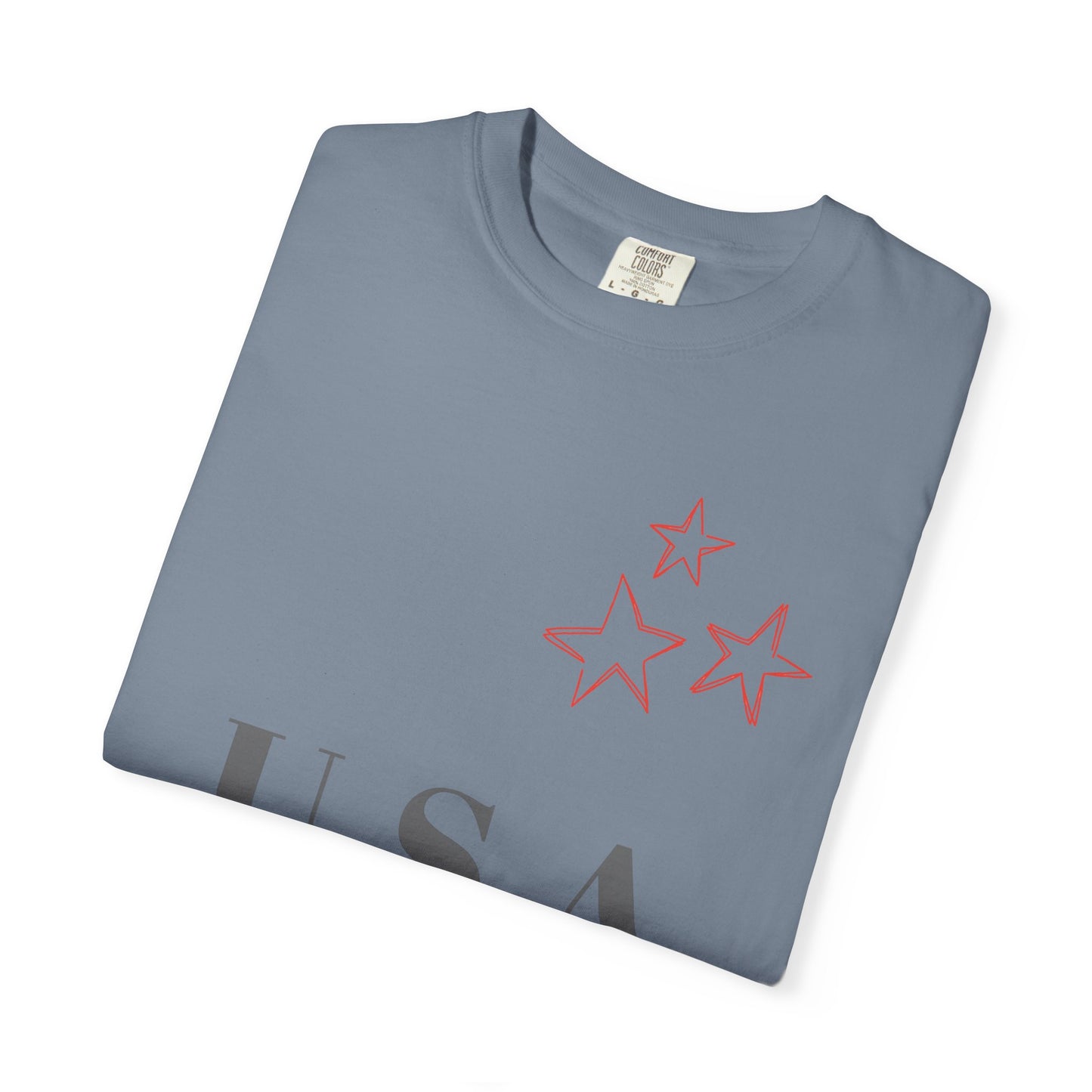 Patriotic Unisex Garment-Dyed T-Shirt - USA Stars Design