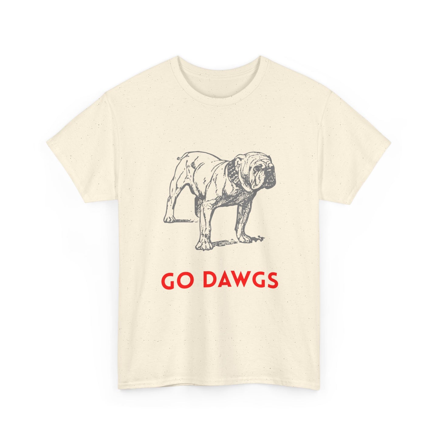 Unisex Heavy Cotton Tee - Go Dawgs Bulldog Design, Dog Lover Gift, College Apparel, Casual Wear, Sports Fan Gear