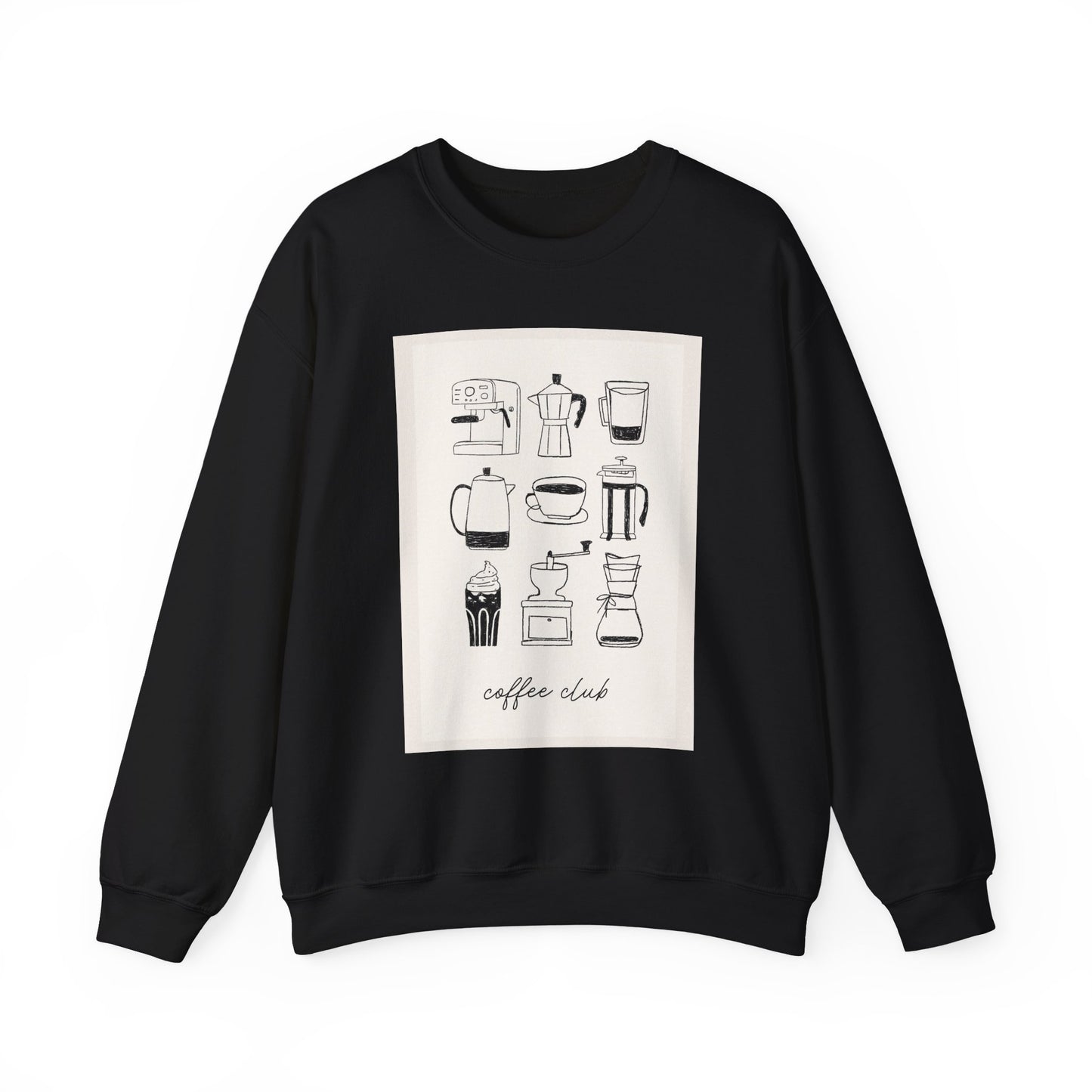 Coffee Club Crewneck Sweatshirt, Cozy Fashion Sweatshirt, Perfect for Coffee Lovers, Unique Gift for Baristas, Casual Wear, Coffee [...]