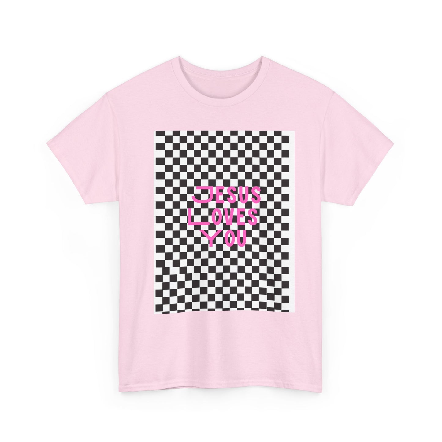 Chic Checkerboard Tee - Trendy Unisex Heavy Cotton Shirt, Casual Wear, Gift for Her, Stylish Outfit, Everyday Fashion