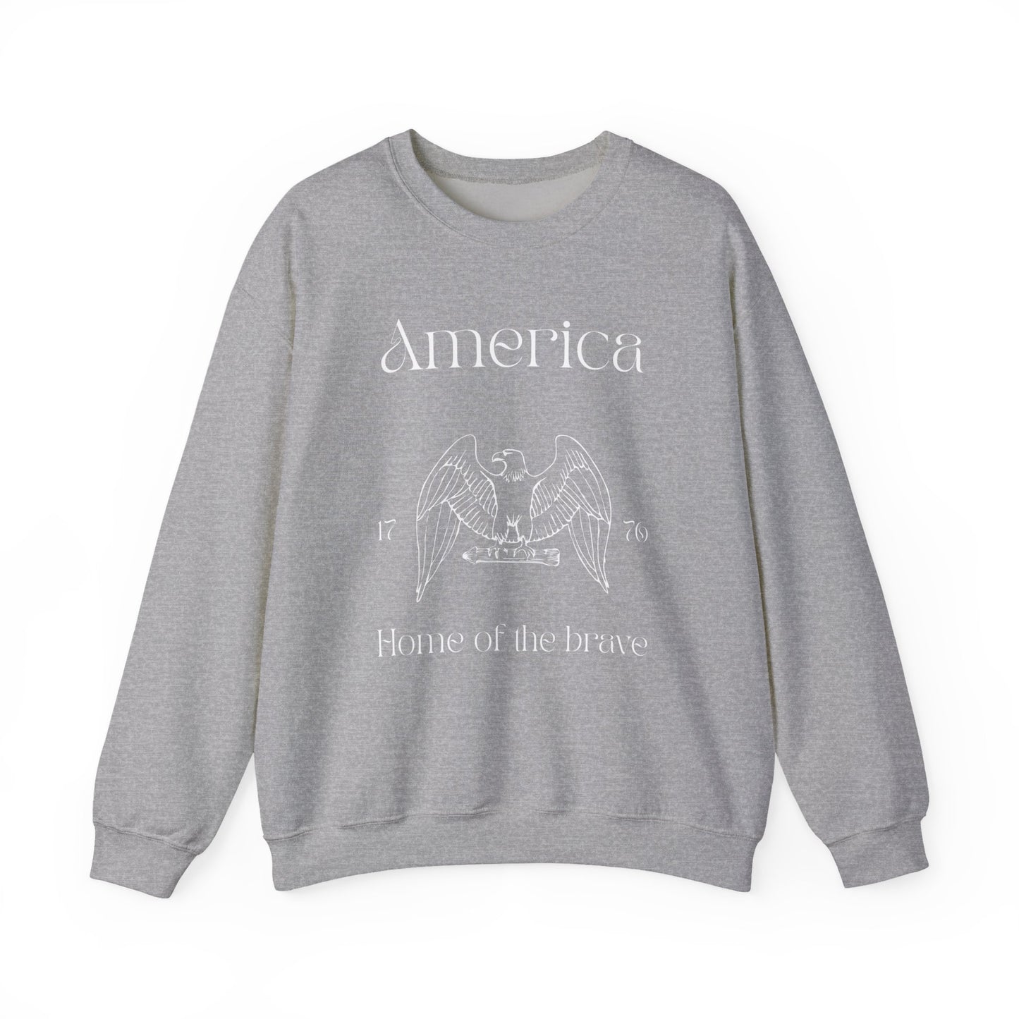 Patriotic Unisex Crewneck Sweatshirt - America, Home of the Brave
